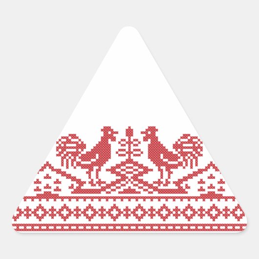 Sticker Triangulaire Rooster cross-stitch (Devant)