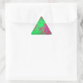 Sticker Triangulaire Rose Abstrait sauvage et vert néon (Sac)