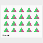 Sticker Triangulaire Rose Abstrait sauvage et vert néon (Feuille)