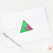 Sticker Triangulaire Rose Abstrait sauvage et vert néon (Enveloppe)