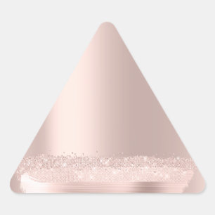 Sticker Triangulaire Rose  Blush Mariage Nom Traits Lignes