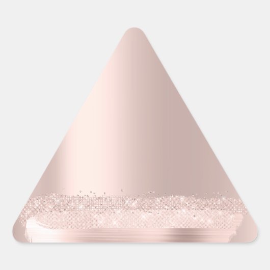 Sticker Triangulaire Rose Blush Mariage Nom Traits Lignes (Devant)
