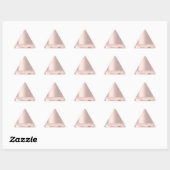 Sticker Triangulaire Rose Blush Mariage Nom Traits Lignes (Feuille)