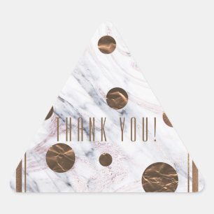 Sticker Triangulaire Rose Gold Marble Swirl Bronze Fête de cuivre Favor