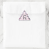 Sticker Triangulaire Rose Quartz Nom Monogramme Élégant Modèle (Sac)