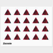 Sticker Triangulaire Roses rouges aux tons bleus (Feuille)