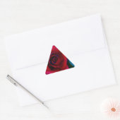 Sticker Triangulaire Roses rouges aux tons bleus (Enveloppe)