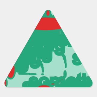 Sticker Triangulaire rouge et vert 1123 art abstrait
