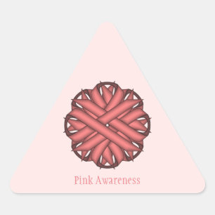 Sticker Triangulaire Ruban aux fleurs roses par Kenneth Yoncich