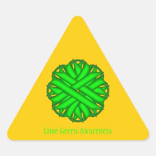 Sticker Triangulaire Ruban de fleurs vert de chaux par Kenneth Yoncich (Devant)