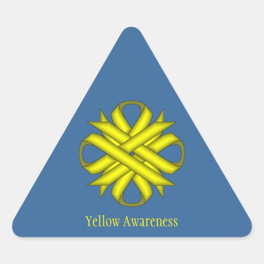 Sticker Triangulaire Ruban de trèfle jaune par Kenneth Yoncich (Devant)