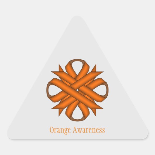 Sticker Triangulaire Ruban de trèfle orange par Kenneth Yoncich (Devant)