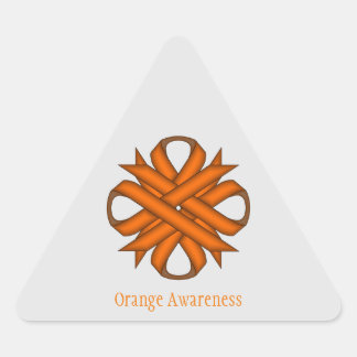 Sticker Triangulaire Ruban de trèfle orange par Kenneth Yoncich