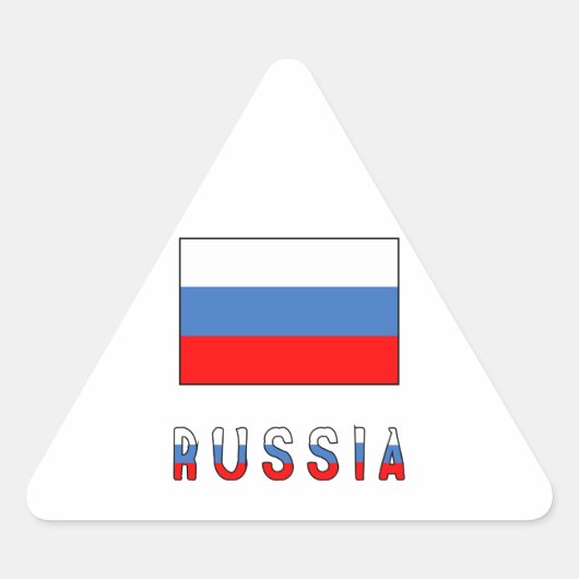 Sticker Triangulaire Russie et drapeau russe (Devant)