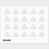 Sticker Triangulaire Sage Green Geometric Deco Cube Pattern (Feuille)