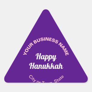 Sticker Triangulaire Salutation des entreprises Hanoukka sur le pourpre