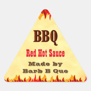 Sticker Triangulaire Sauce chaude BBQ personnalisée Red Flames