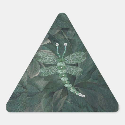 Sticker Triangulaire Sceau d'enveloppe de libellules bijoux (Devant)