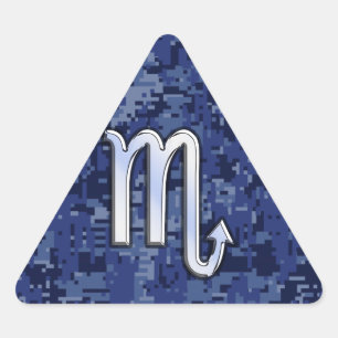 Sticker Triangulaire Scorpio Zodiac Signe sur la Décor de Camouflage bl