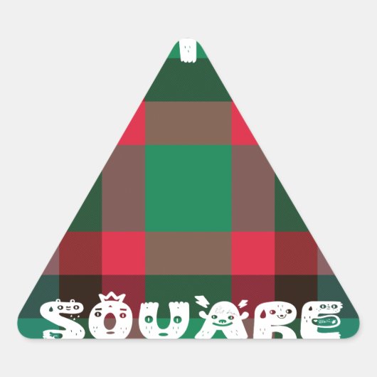 Sticker Triangulaire Scottish Royal À damiers Tartan Plaid avec texte (Devant)