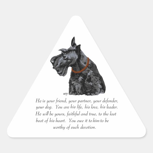 Sticker Triangulaire Scottish Terrier Keepsaké - chien mâle (Devant)