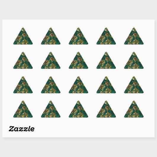 Sticker Triangulaire Seamless pattern with golden ferns (Feuille)