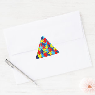Sticker Triangulaire Sensibilisation sur l'autisme-Puzzle par Shirley T