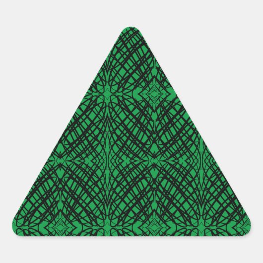 Sticker Triangulaire Simple Scribble | Carreaux miroir | Vert | (Devant)