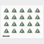 Sticker Triangulaire Snacking de lapin mignon (Feuille)