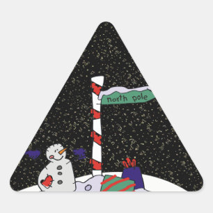 Sticker Triangulaire Snowman & Pôle Nord -