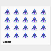 Sticker Triangulaire Soft Cyan Blue Flower Art : A Baby's Touch. (Feuille)