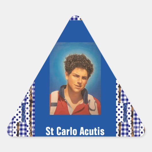 Sticker Triangulaire St Carlo Acutis (Devant)