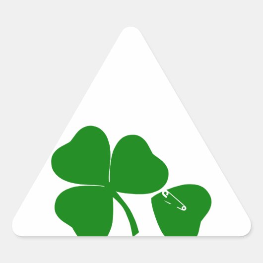 Sticker Triangulaire St Patrick's Day - Obtenez Lucky 3 + 1 feuilles = (Devant)