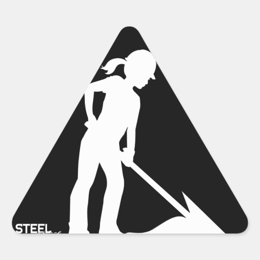 Sticker Triangulaire Sticleur à thème Femmes travaillant dans la constr (Devant)