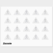 Sticker Triangulaire Style Chrome blanc de sensibilisation au ruban pie (Feuille)