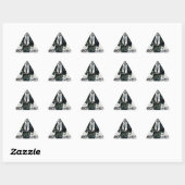 Sticker Triangulaire Suite squelette de la mort (Feuille)