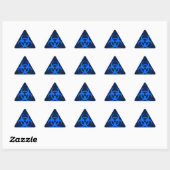 Sticker Triangulaire Symbole bleu de risque biologique (Feuille)