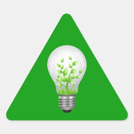 Sticker Triangulaire Symbole d'ampoule verte (Devant)