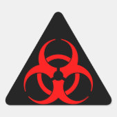 Sticker Triangulaire Symbole de bioaléa rouge (Devant)