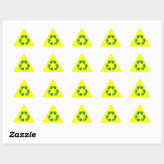 Sticker Triangulaire Symbole de recyclage vert (Feuille)