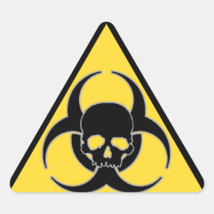 Sticker Triangulaire Symbole de risque biologique jaune et noir cool et