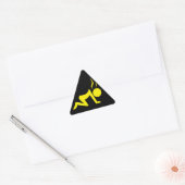 Sticker Triangulaire Symbole de stress (jaune sur noir) (Enveloppe)