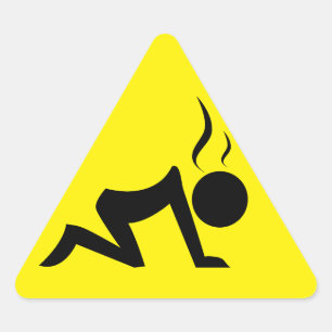 Sticker Triangulaire Symbole de stress (Noir sur Jaune)