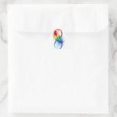Sticker Triangulaire Symbole d'infini avec plume arc-en-ciel (Sac)