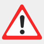 Sticker Triangulaire Symbole du triangle d'attention (Devant)