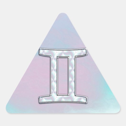 Sticker Triangulaire Symbole Gemini de style perle (Devant)