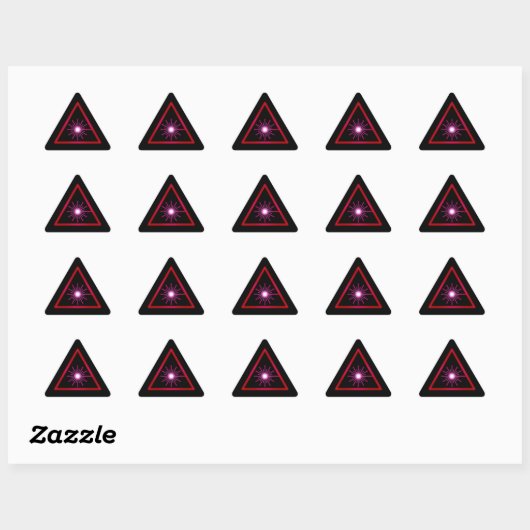 Sticker Triangulaire Symbole laser rouge (Feuille)