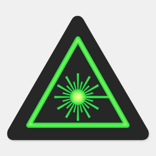 Sticker Triangulaire Symbole laser vert et noir (Devant)