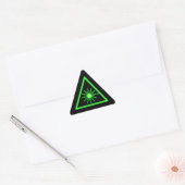 Sticker Triangulaire Symbole laser vert et noir (Enveloppe)