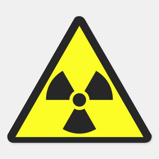 Sticker Triangulaire Symbole officiel du trefil radioactif (Devant)